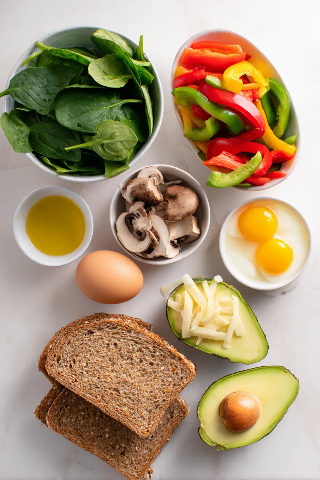 healthy air fryer breakfast meal prep - ingredients