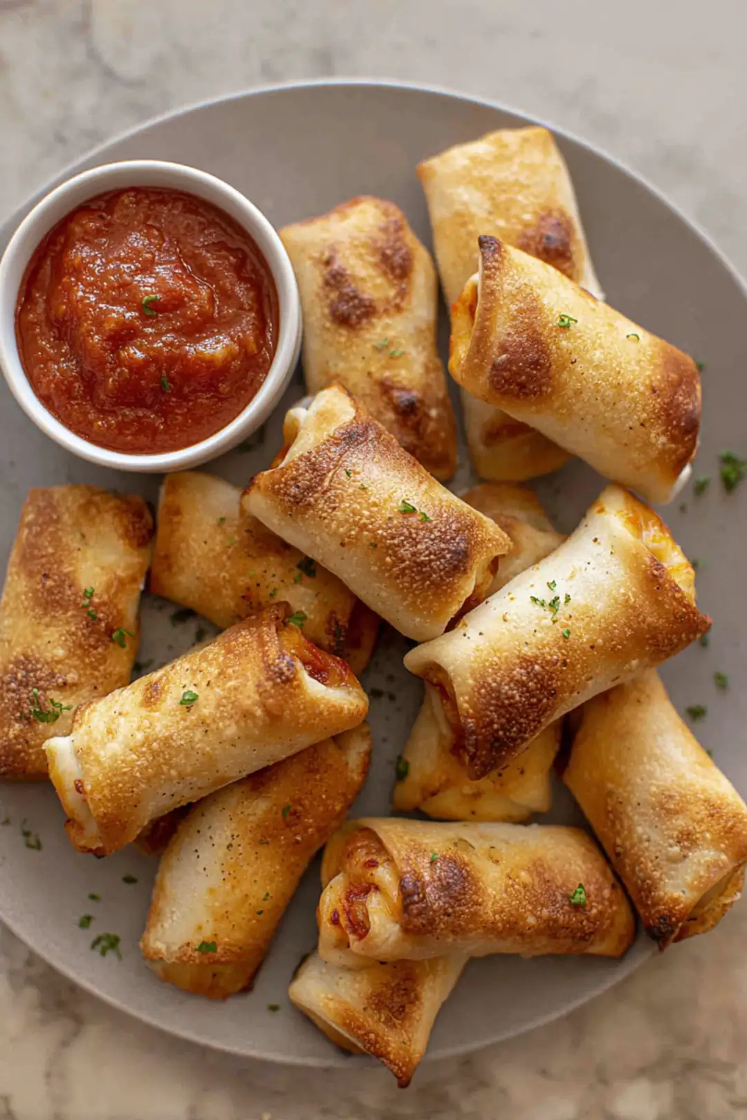 homemade air fryer pizza rolls
