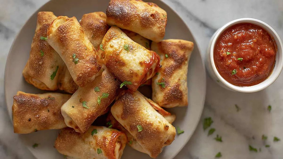 homemade air fryer pizza rolls