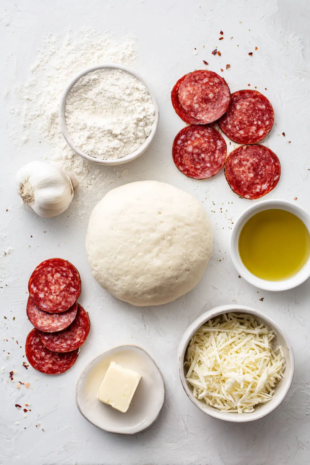 homemade air fryer pizza rolls - ingredients