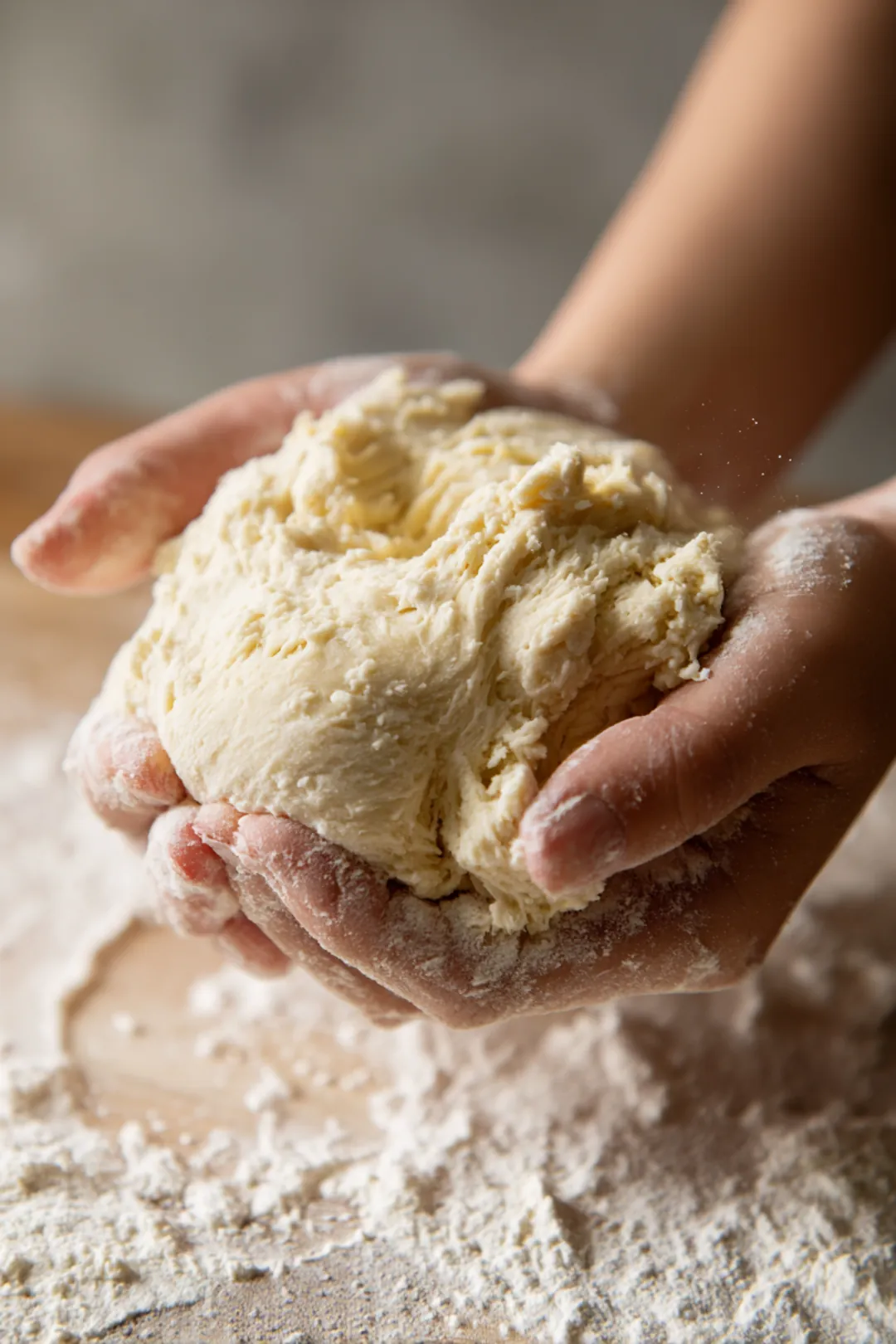 Knead the dough until it is soft and not sticky