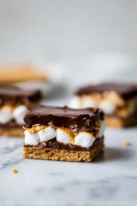 Layer chocolate and mini marshmallows on one half of each cracker