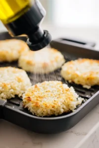 Lightly spray the frozen hash brown patties with olive oil or cooking spray to enhance crispiness.
