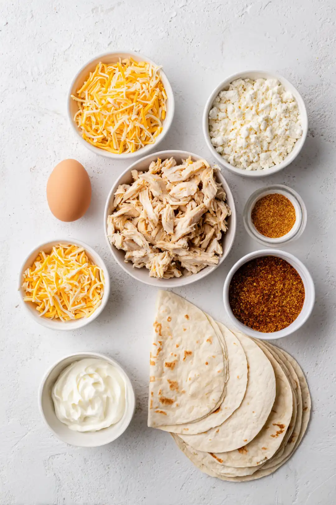 low carb air fryer breakfast burrito - ingredients