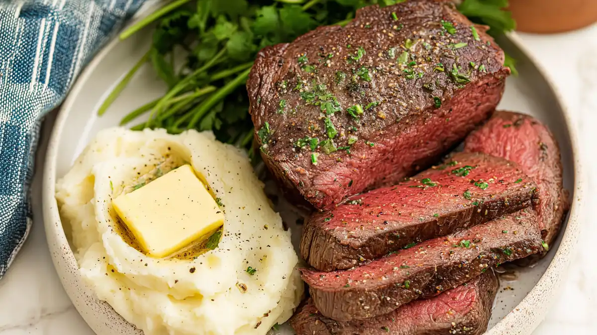 making air fryer compound butter steaks