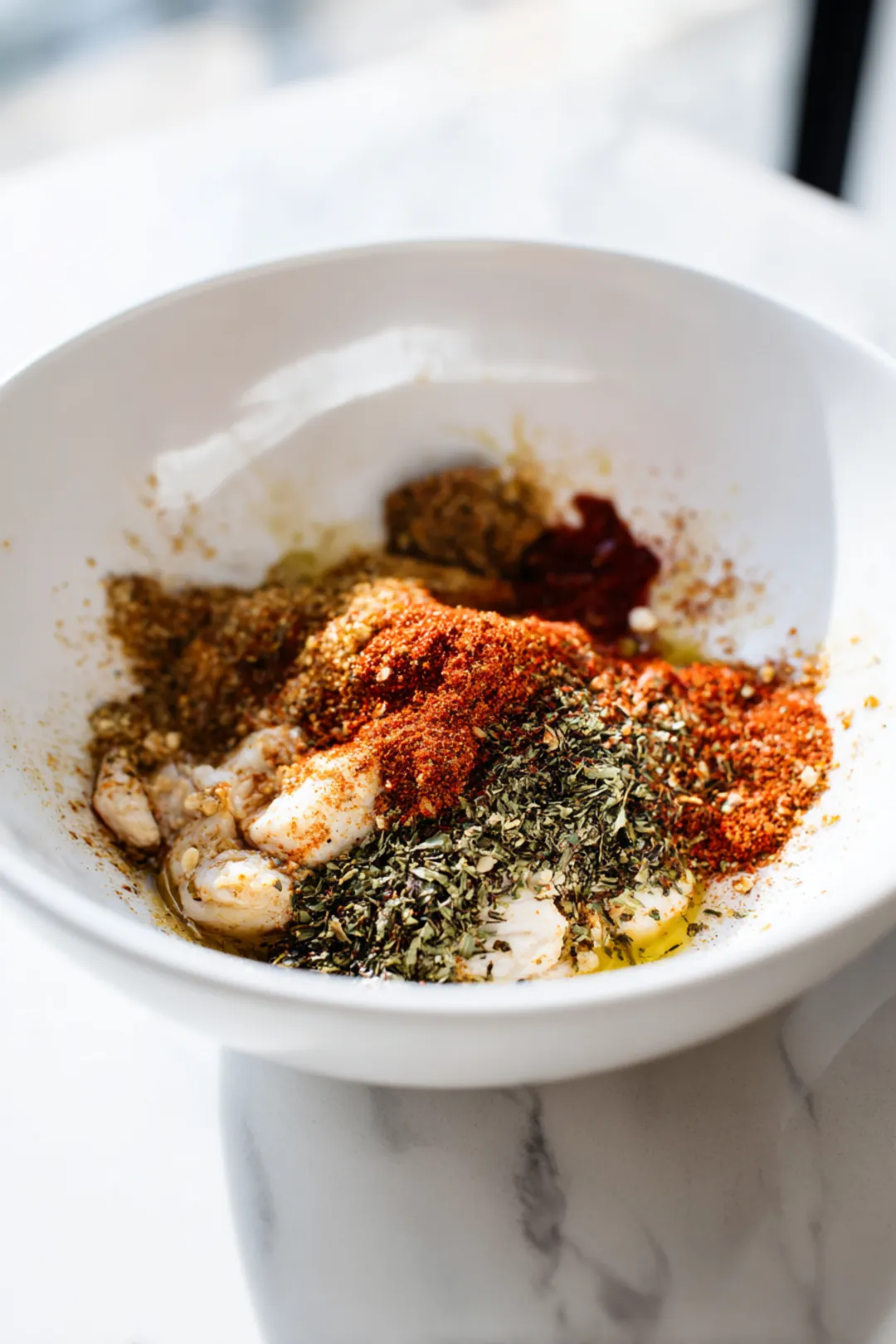 Mix the chicken breasts with olive oil and fajita seasoning