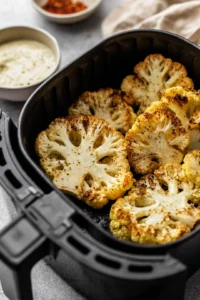 Place cauliflower steaks in air fryer