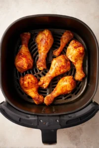 Place marinated chicken drumsticks in air fryer