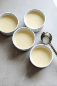 Pour cheesecake filling over crust in ramekins