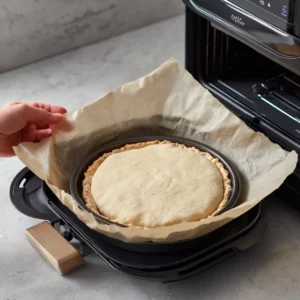 Preheat air fryer to 350 degrees Fahrenheit and prepare pie crust