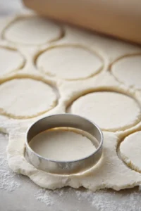 Roll out the empanada dough and cut it into circles