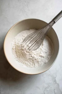 Whisk together flour, baking powder, sugar, and salt