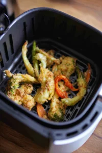 Air fry the vegetables at 375F for about 12-15 minutes until golden and crispy