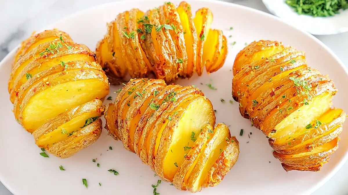 Air fryer accordion potatoes