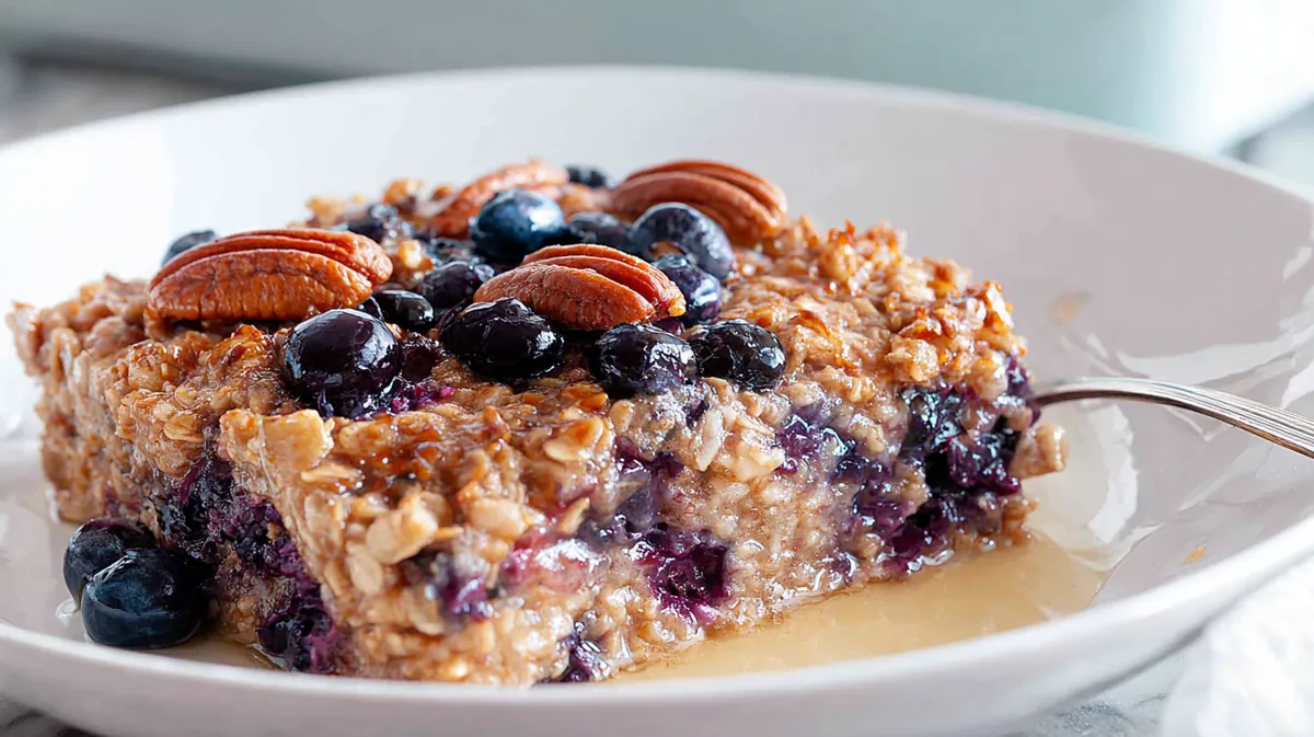 Air Fryer Baked Oats with Blueberries