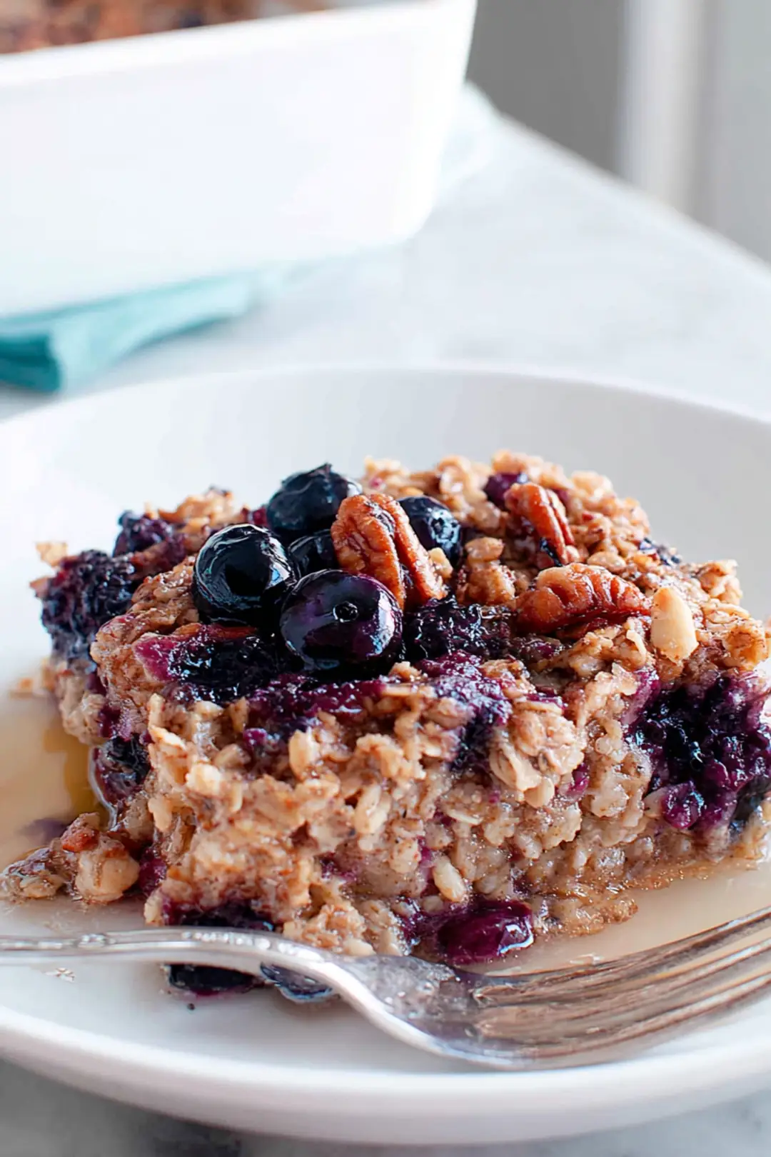 Air Fryer Baked Oats with Blueberries