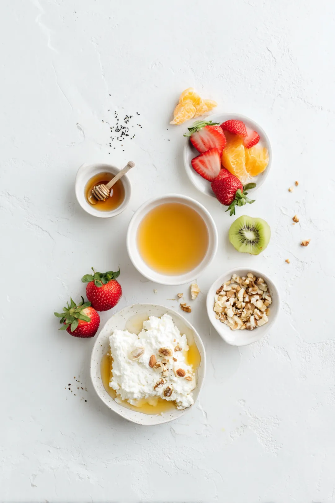 Air fryer baked ricotta with honey ingredients