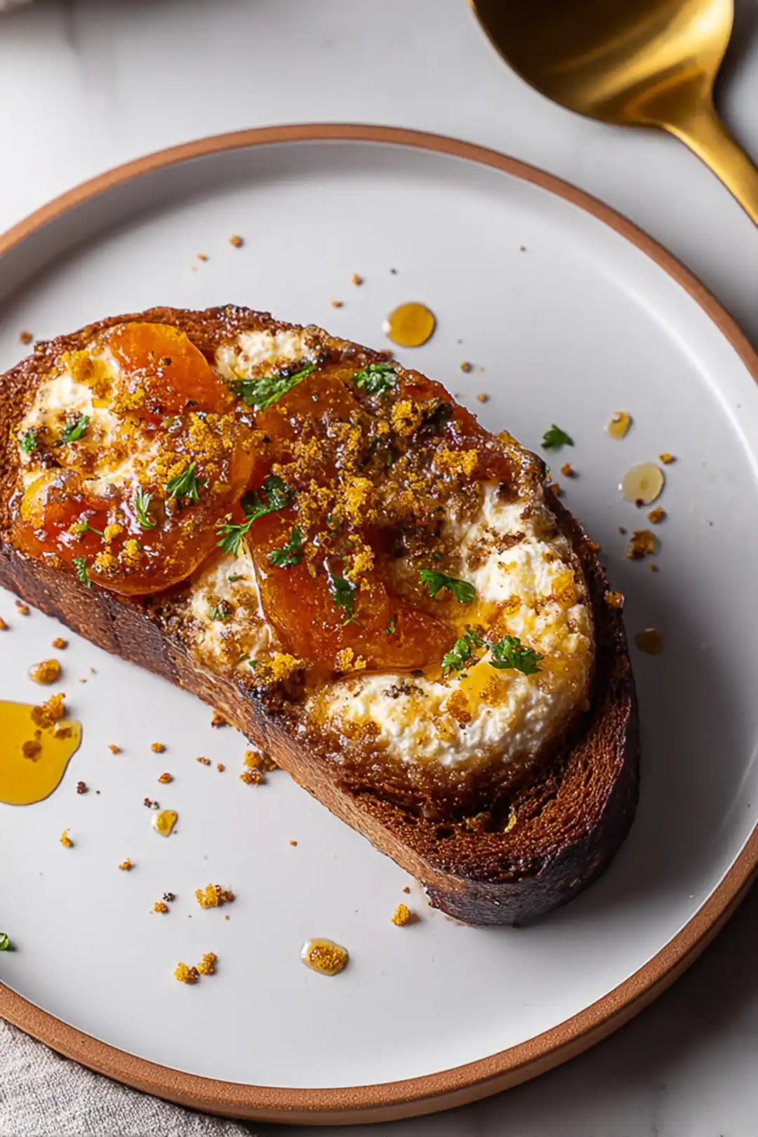 Air fryer baked ricotta with honey
