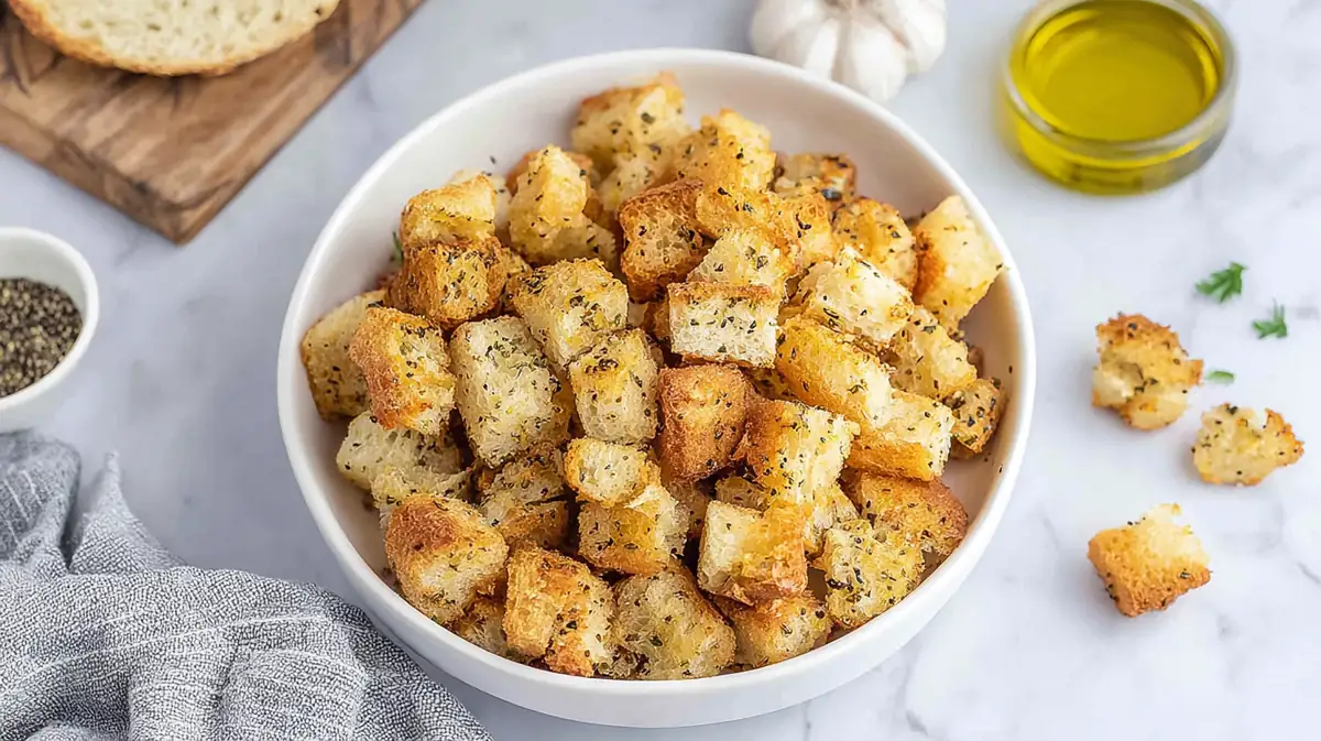 Air fryer bao bun croutons