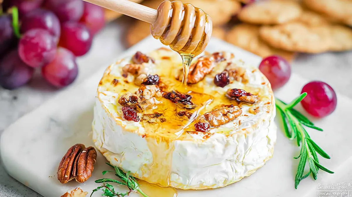 Air Fryer Brie with Honey and Crackers