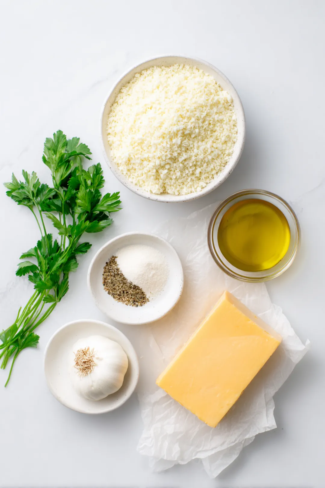 Air fryer cheesy cauliflower rice - ingredients