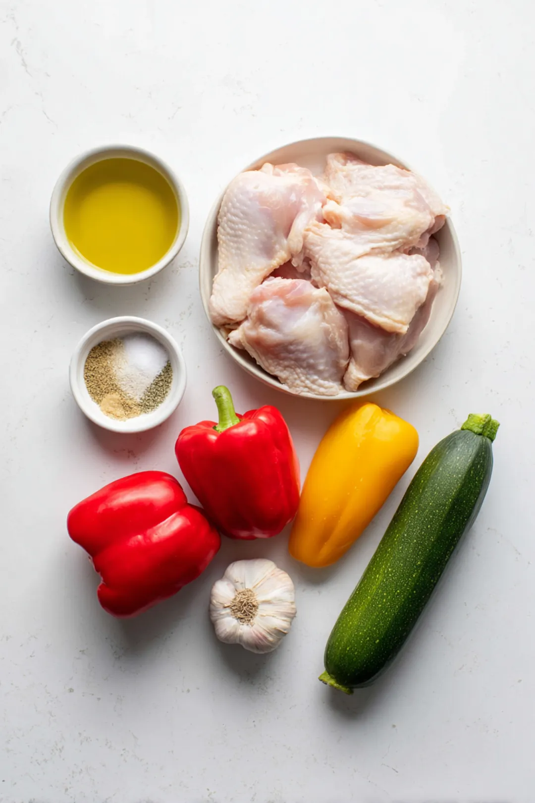 Air fryer chicken and orzo one pan meal ingredients