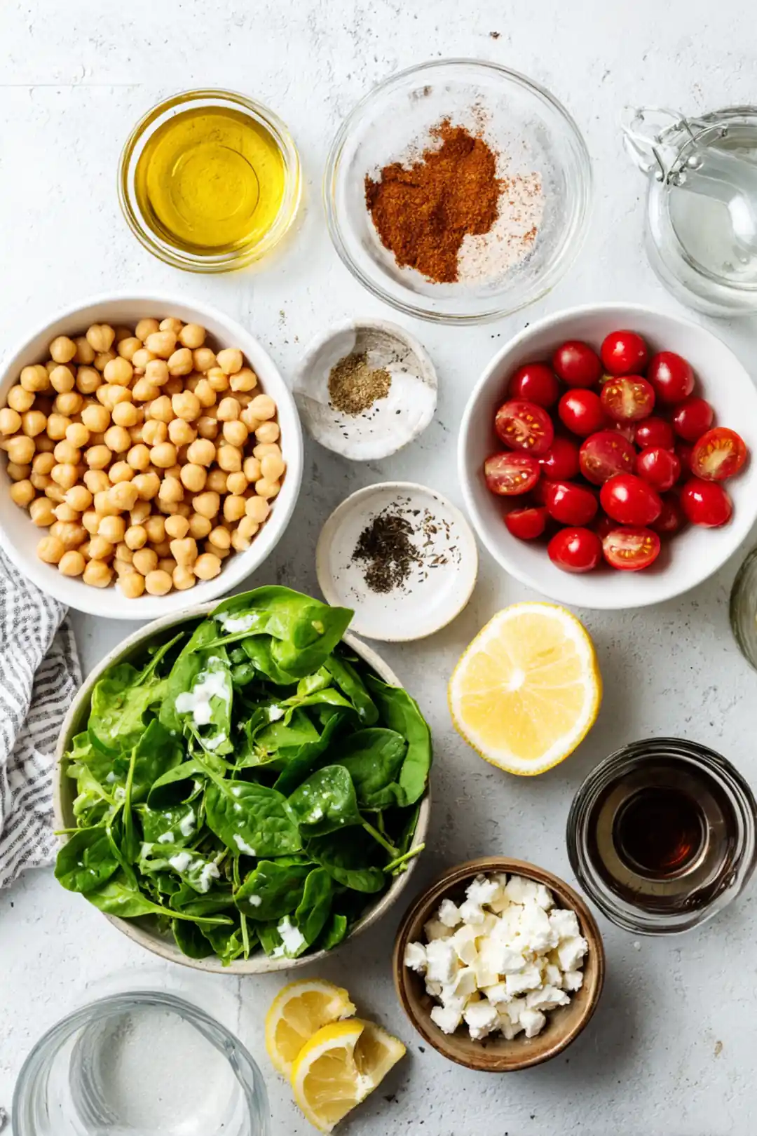 Air fryer chickpea salad bowls ingredients