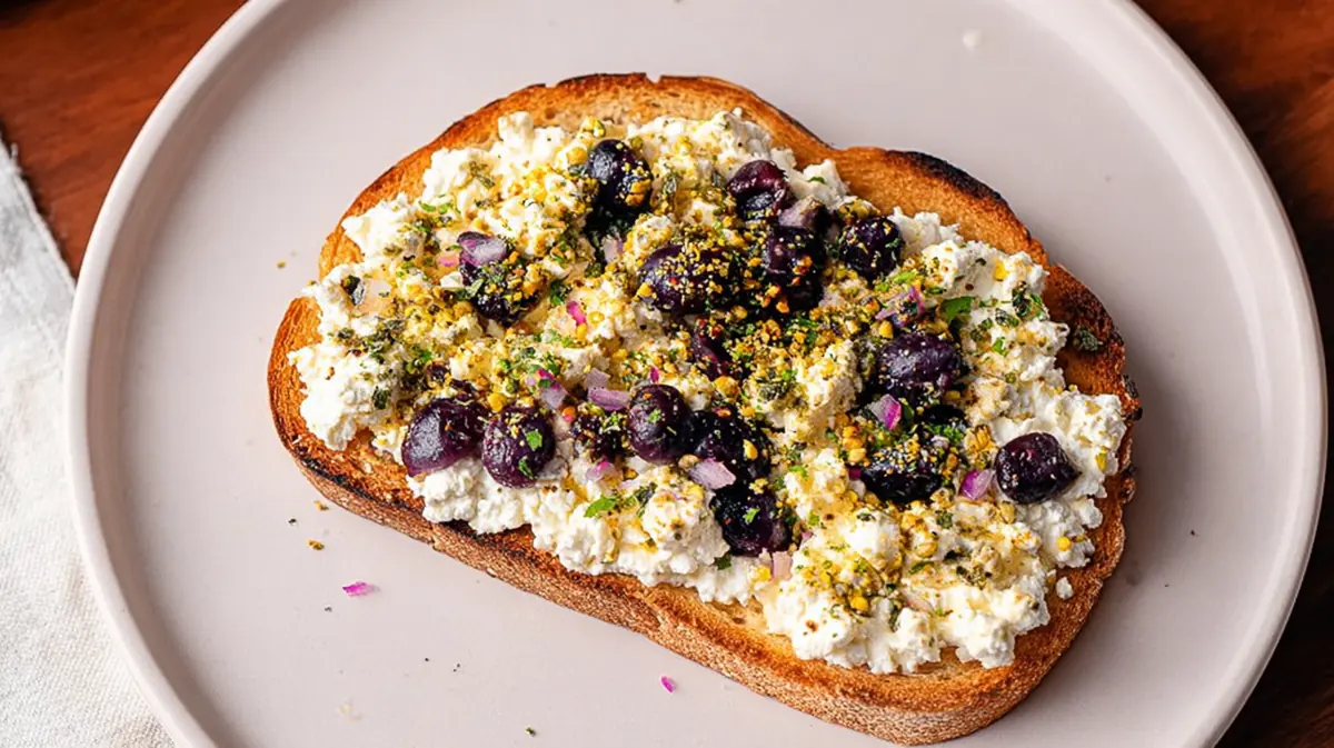 Air fryer cottage cheese toast