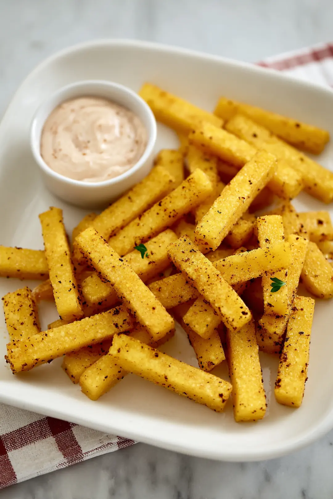 Air fryer crispy polenta fries