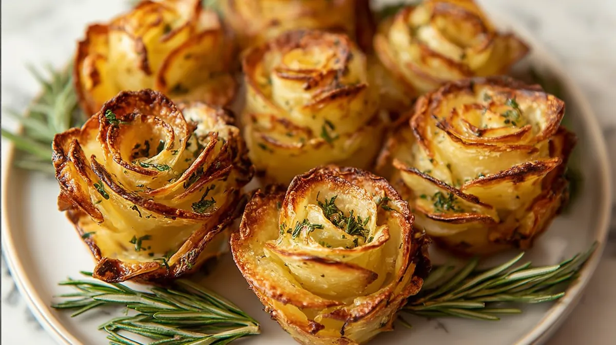 Air fryer garlic butter potato roses