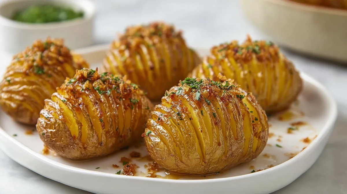 Air fryer hasselback baby potatoes