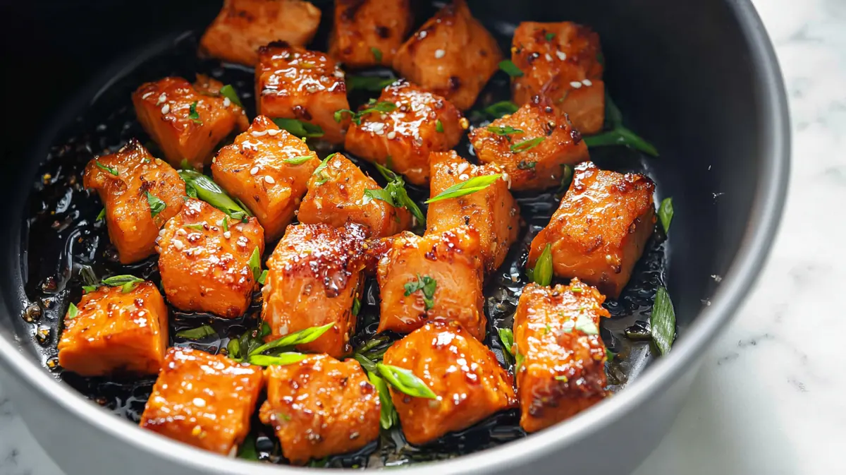 Air Fryer Honey Garlic Salmon Bites