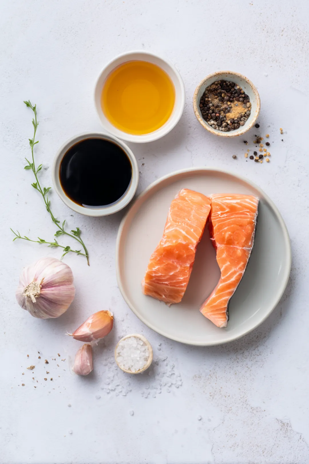 Air Fryer Honey Garlic Salmon Bites - ingredients