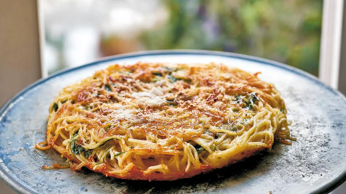 Air fryer leftover pasta frittata