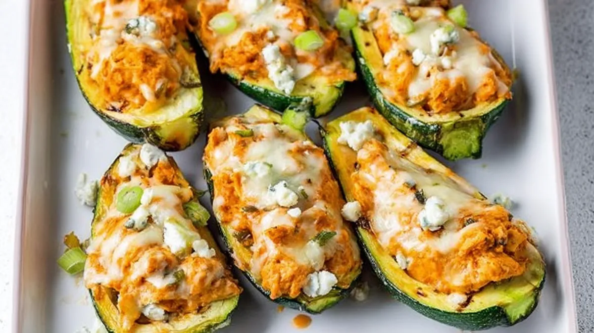 Air Fryer Loaded Zucchini Skins