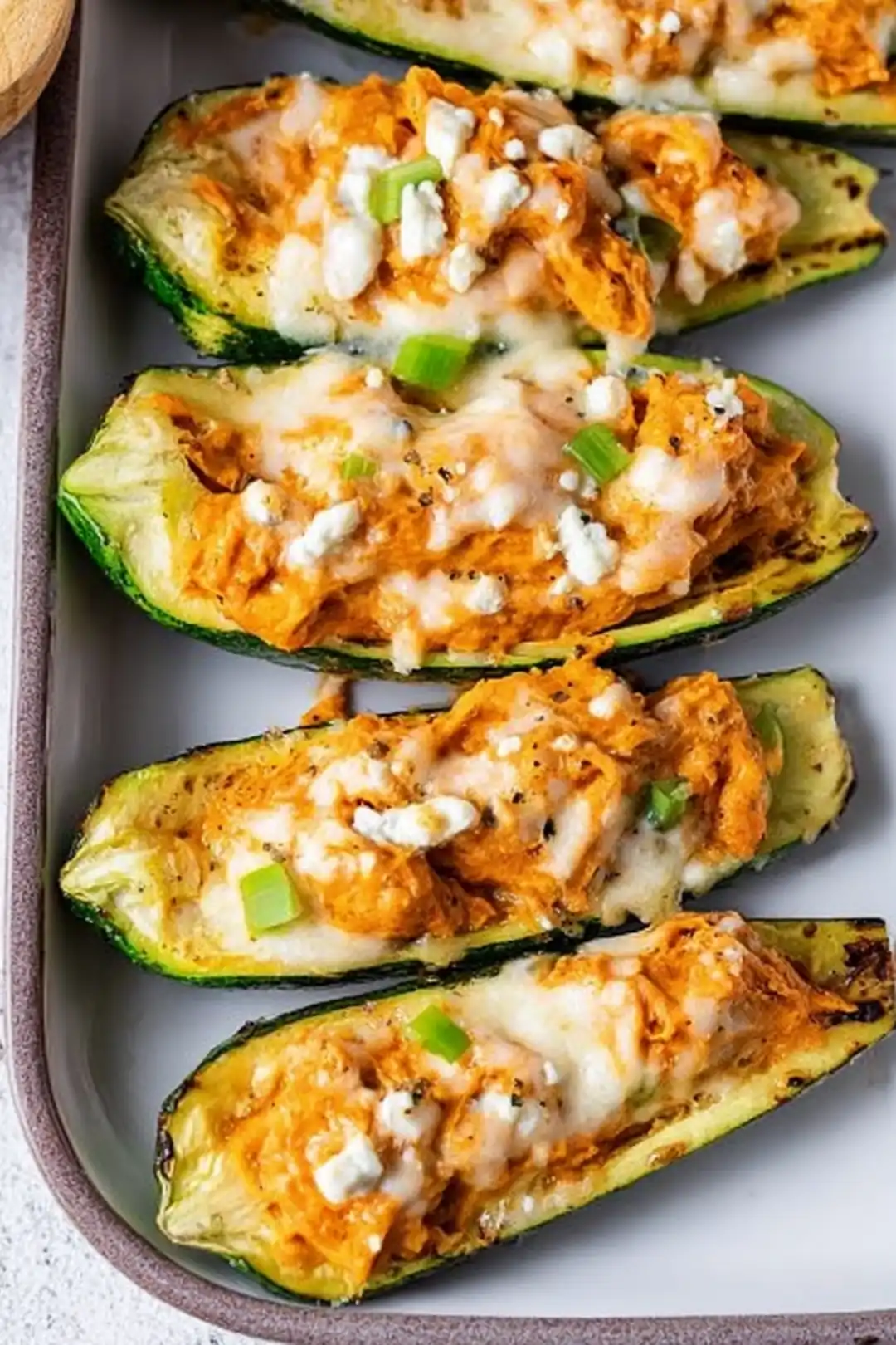 Air Fryer Loaded Zucchini Skins