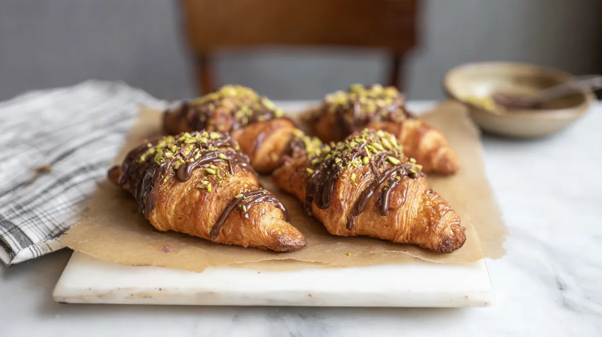 Air fryer mini chocolate croissants