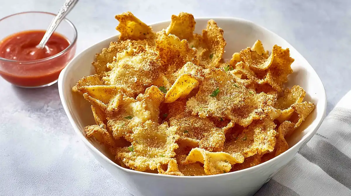 Air Fryer Pasta Chips with Ranch