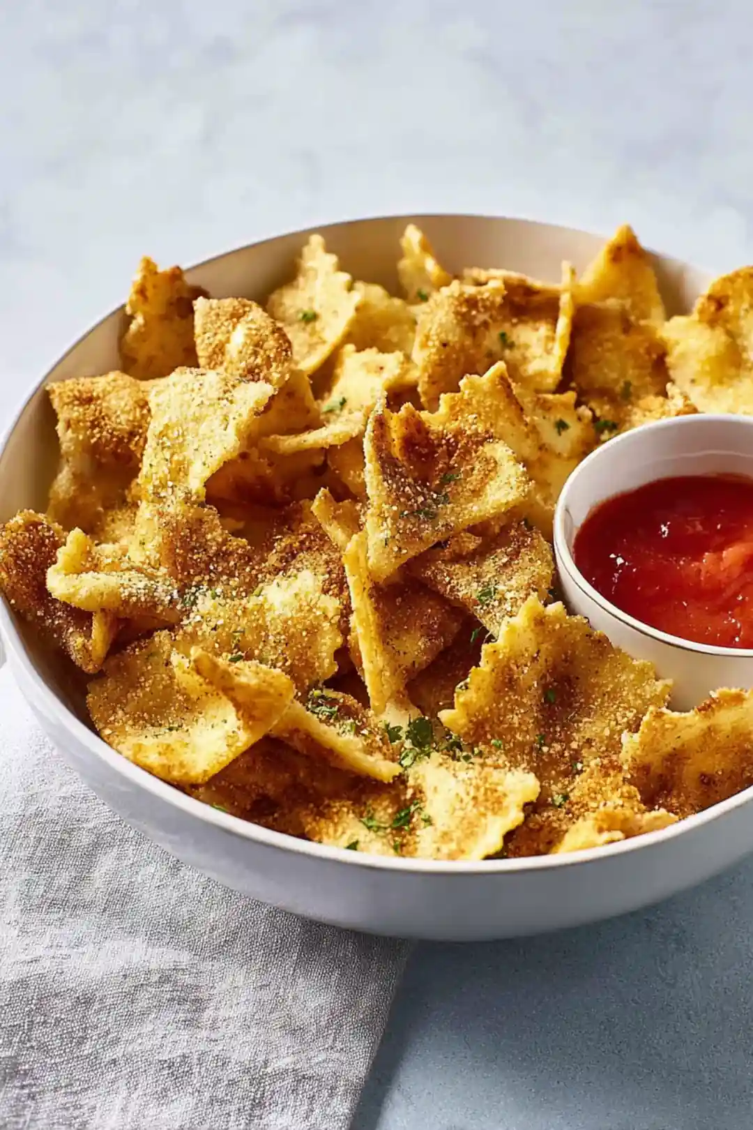 Air fryer pasta chips with ranch