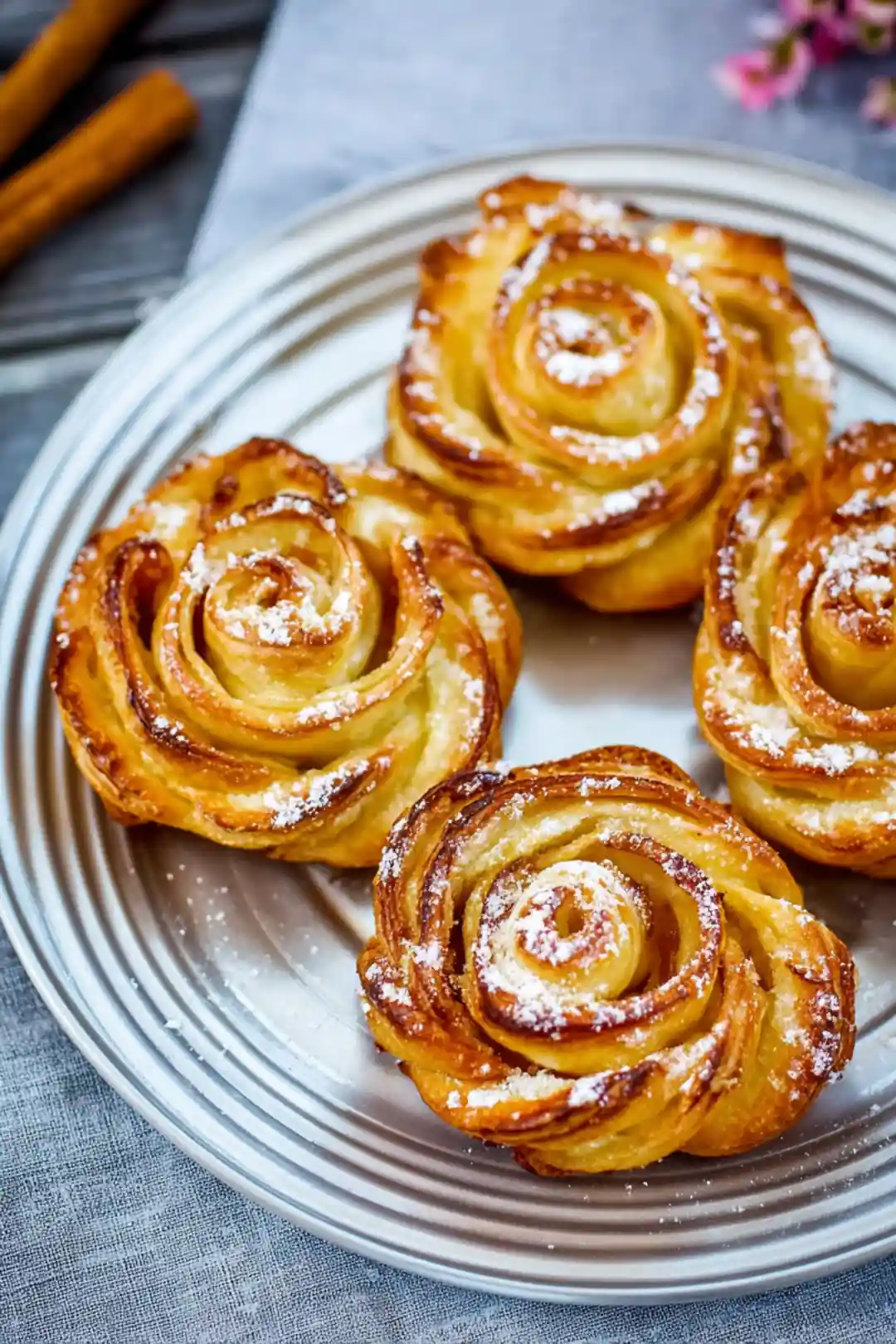 Air fryer puff pastry roses