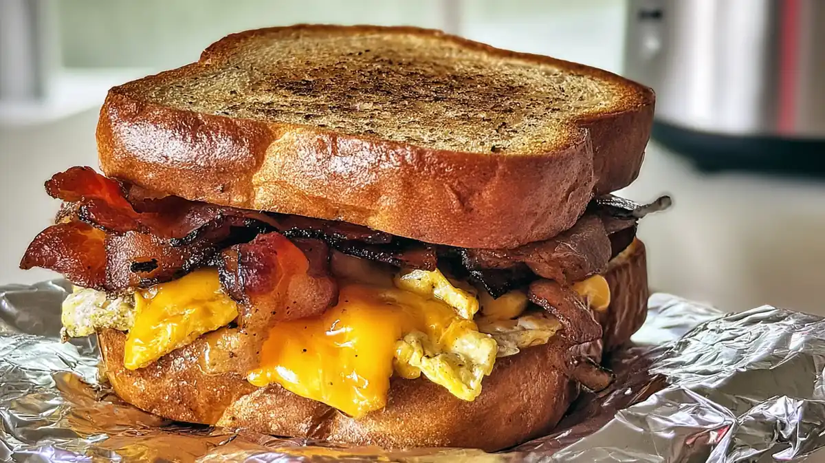 Air Fryer Rice Paper Bacon Egg and Cheese