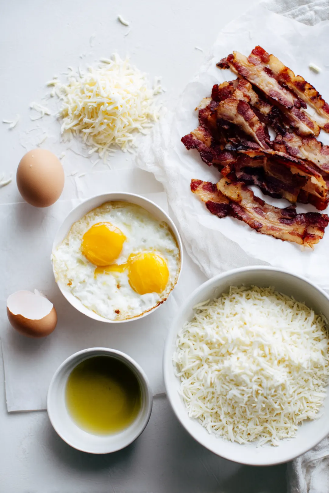 Air fryer rice paper bacon egg and cheese ingredients