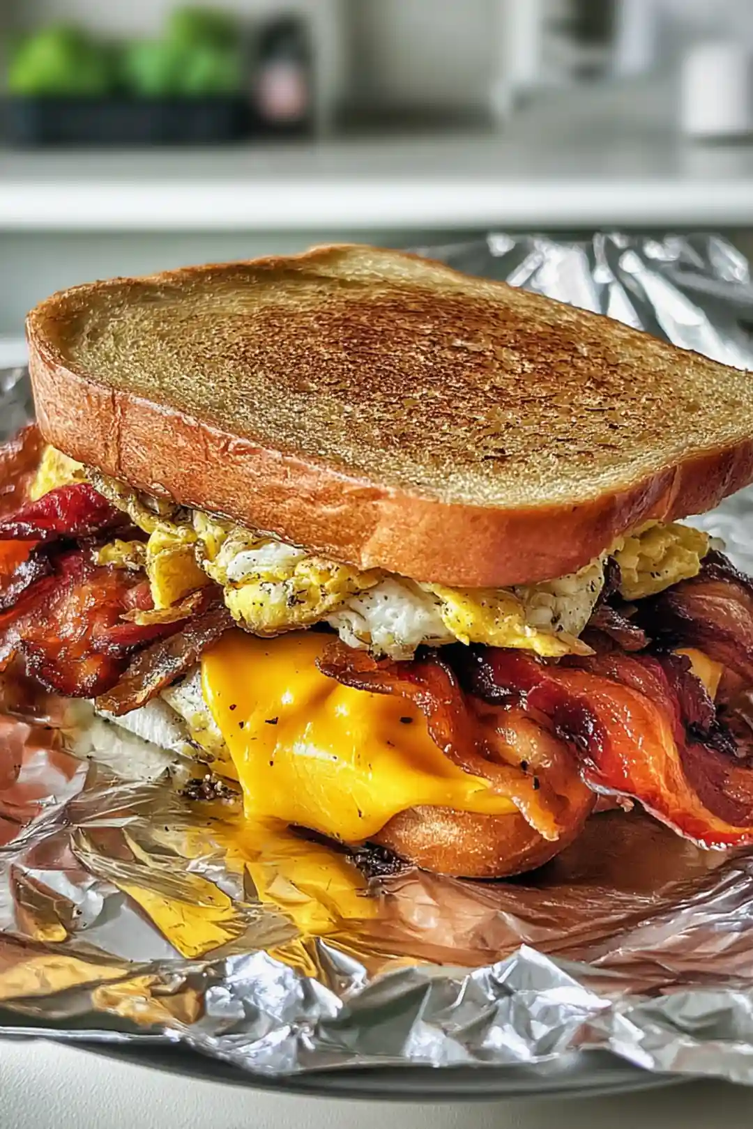 Air fryer rice paper bacon egg and cheese