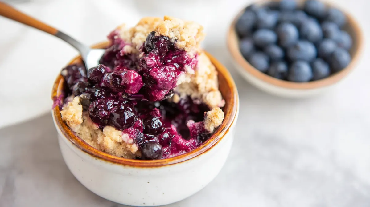 Air fryer single serve blueberry cobbler