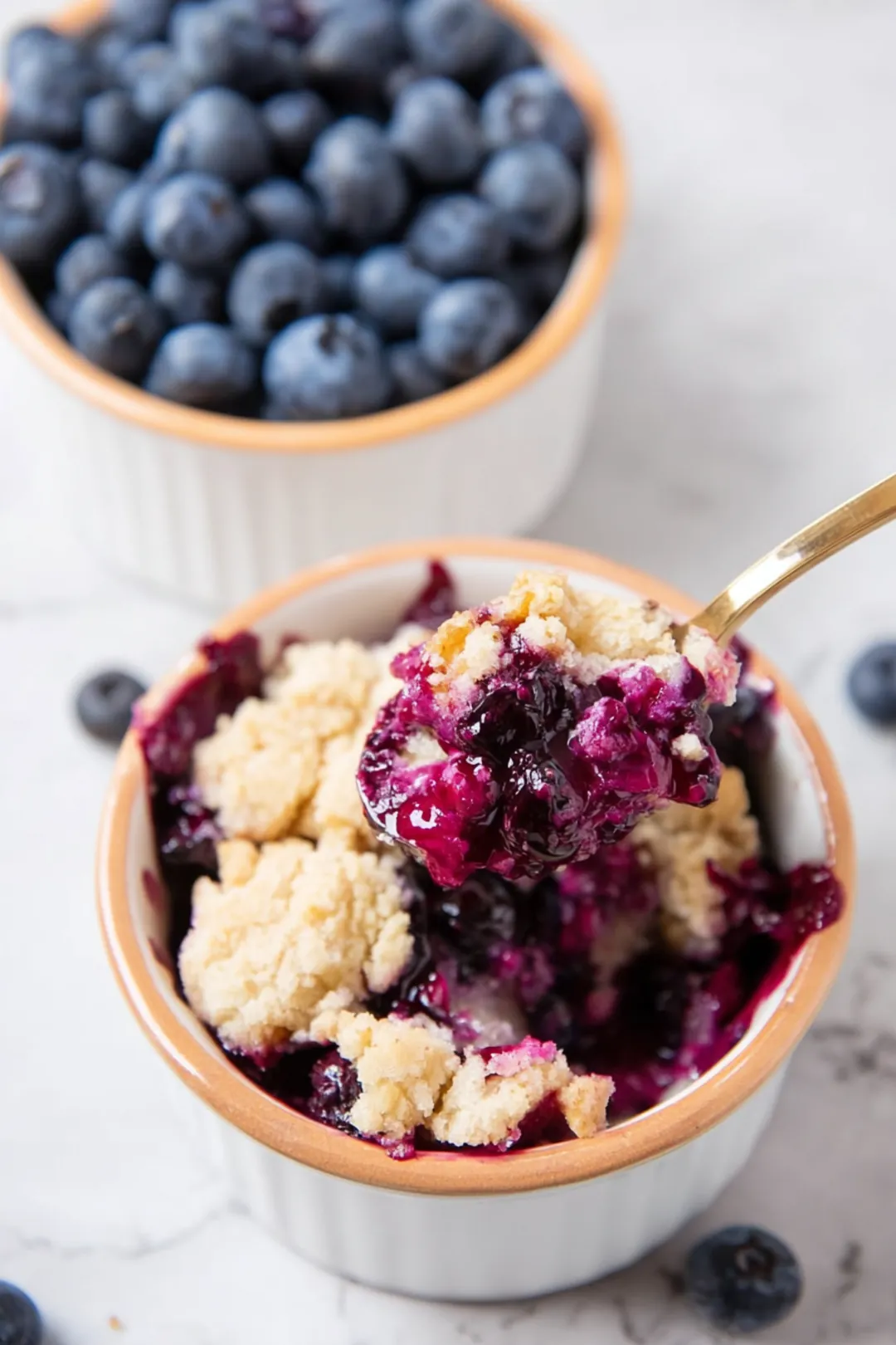 Air fryer single serve blueberry cobbler