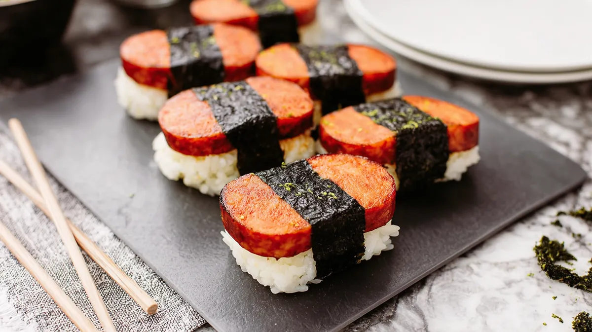 Air fryer spam musubi bites