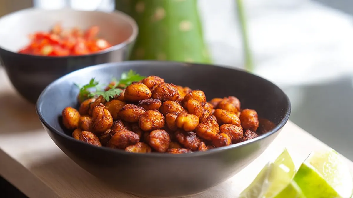 Air fryer spicy roasted lupini beans