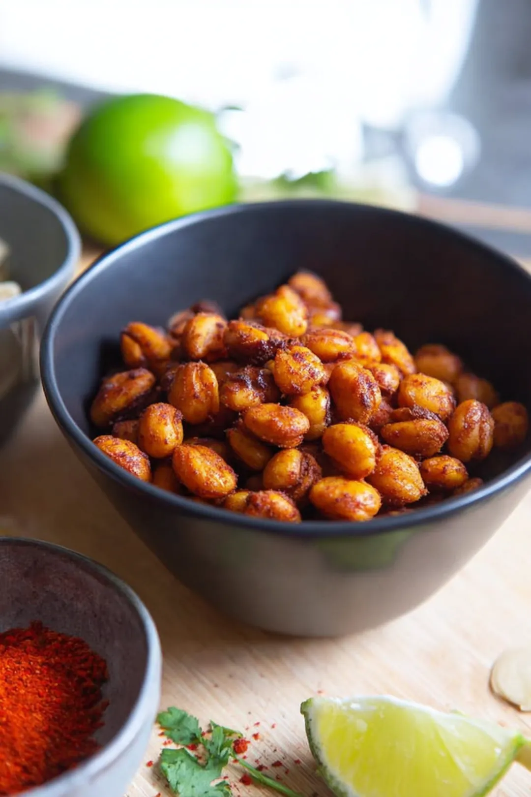 Air fryer spicy roasted lupini beans