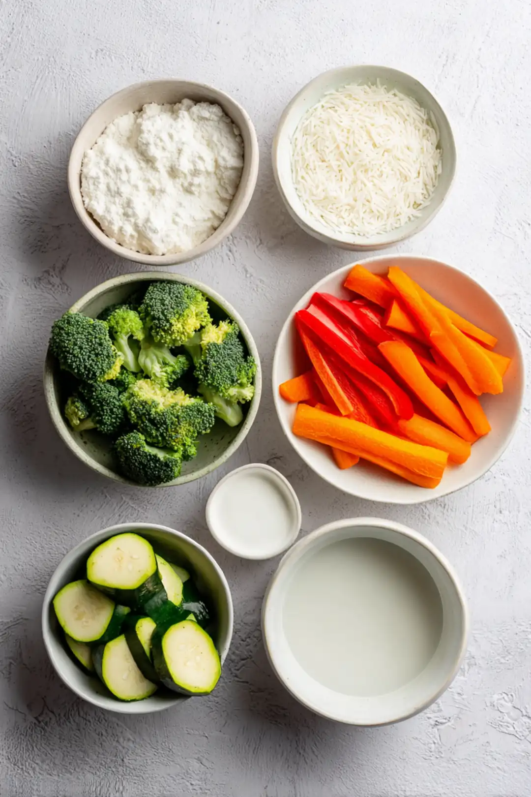 Air fryer tempura vegetables - ingredients