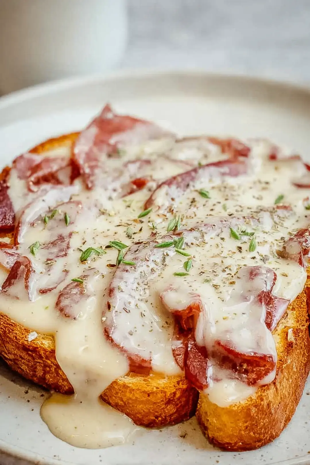 Air fryer toast with leftover gravy